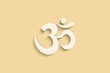 3D illustration Aum or Om symbol of Hinduism isolated on solid background, 3D rendering