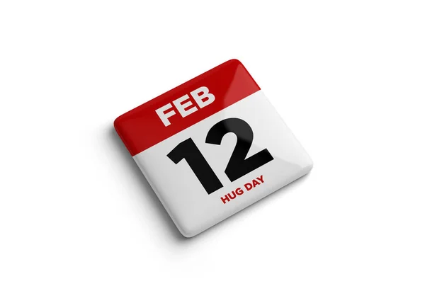 Illustration Calendar February Calendar White Background Valentine Week Hug Day — Foto de Stock