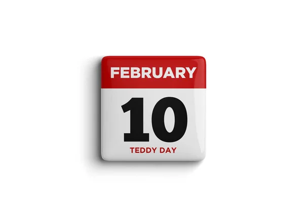 Illustration Calendar February Calendar White Background Valentine Week Teddy Day — Foto de Stock