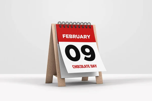 Illustration Calendar February Calendar White Background Valentine Week Chocolate Day — Foto de Stock
