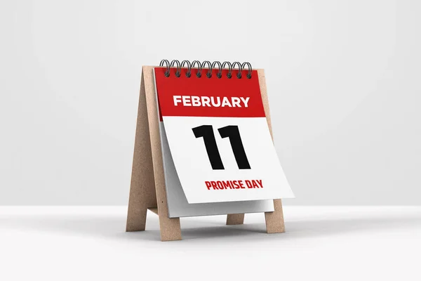 Illustration Calendar February Calendar White Background Valentine Week Promise Day — Foto de Stock