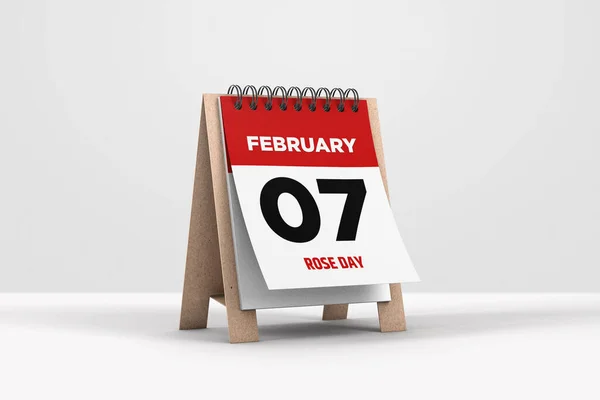 Illustration Calendar February Calendar White Background Valentine Week Rose Day — Foto de Stock
