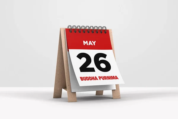 Illustration Calendar May Calendar White Background Twenty Sixth May Buddha — Stock Fotó