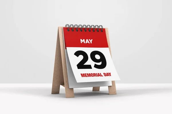 3d illustration of calendar with 29 May Calendar on white background, , Translation: \