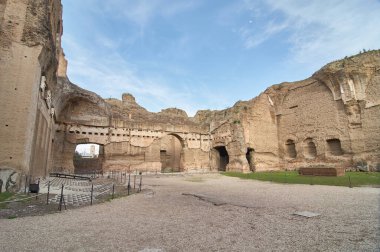 Roma 'daki Caracalla hamamlarının panoramik manzarası