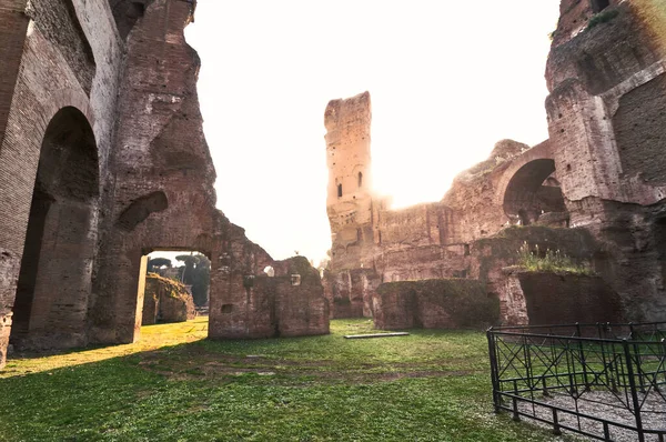 Panoramisch Uitzicht Ruïnes Van Baden Van Caracalla Rome — Stockfoto