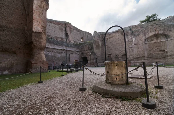 a well in the ruins of the baths of caracalla