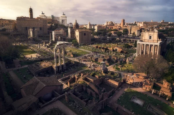 Blick Auf Das Forum Von Rom Von Oben Auf Den — Stockfoto