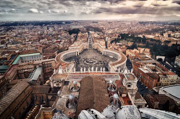 Blick Auf Den Petersplatz Vatikan Und Blick Auf Rom Von — Stockfoto