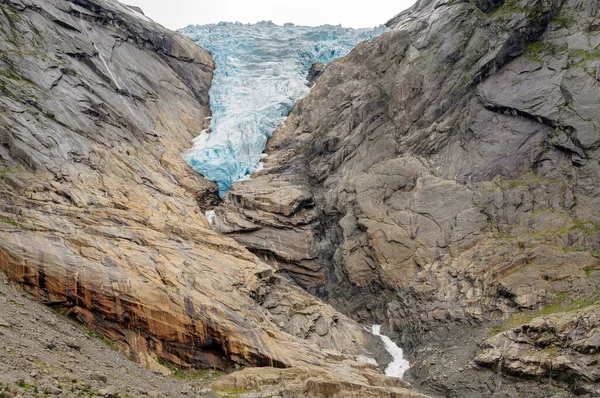 Paisaje Glaciar Río Del Agua Derretida Del Glaciar Noruega —  Fotos de Stock
