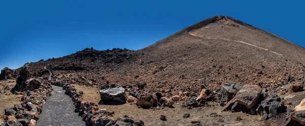 Wüstenlandschaft Den Gipfel Und Den Krater Eines Vulkans Spanien Auf — Stockfoto
