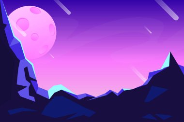 Uzak bir galaksi morumsu uzay temalı arka plan EPS 10 'daki gezegen