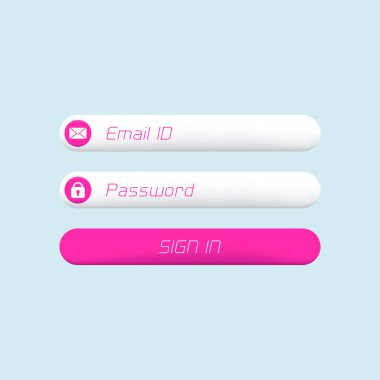 Giriş formu için renkli ui şablon tasarımı.