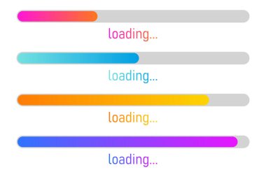 Vektör çizimi renkli yükleme şeritleri. Modern ağ ögelerinin koleksiyonu.