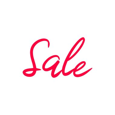 Beyaz arkaplan vektör illüstrasyonunda kırmızı satış etiketi.