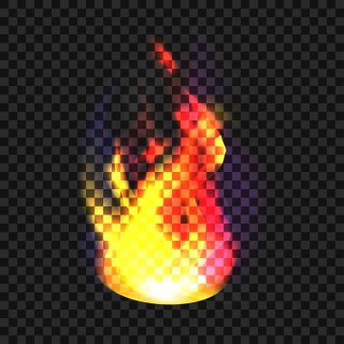 Siyah arkaplanda vektör gerçekçi ateş