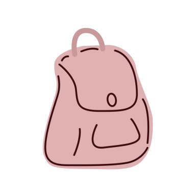 Şirin kırmızı torba ikonu izole edildi