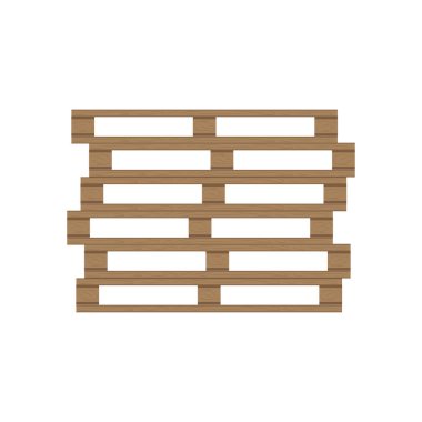 Ahşap palet. Beyaz izole. Vektör çizim