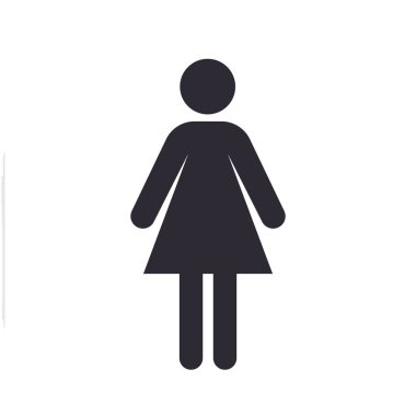 Tuvalet hattı simgesi, doğrusal vektör resim grafiği. 