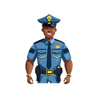 Çizgi film tarzında bir polisin vektör illüstrasyonu.