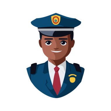 Çizgi film tarzında bir polisin vektör illüstrasyonu.