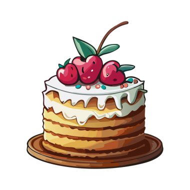 beyaz arka plan üzerinde kek vektör illüstrasyon