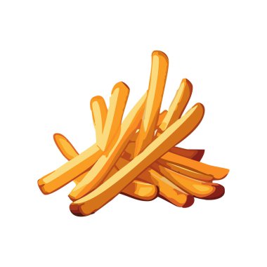 Beyaz arkaplanda patates kızartması vektör çizimi