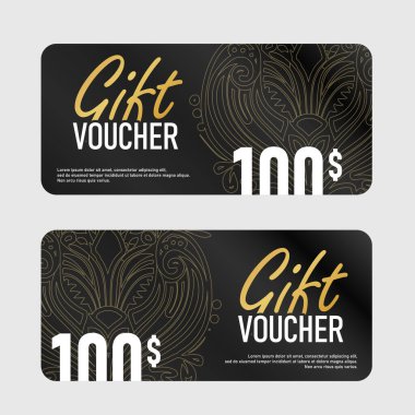 Noel hediyesi kartı kuponu ve sertifikası için şık şablonlar.