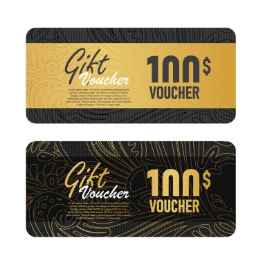 Noel hediyesi kartı kuponu ve sertifikası için şık şablonlar.