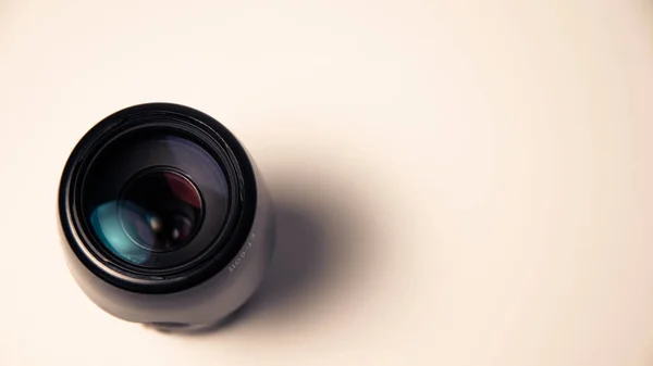 close up of a camera on a white background