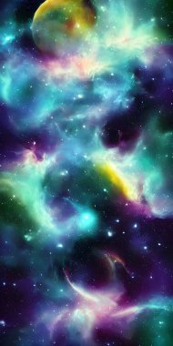 Galaxy with stardust and glows