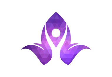 Düşük Poli ve Biyoteknoloji logo tasarımı, Vektör tasarım şablonu