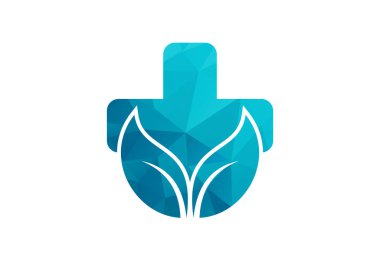 Düşük Poli ve Biyoteknoloji logo tasarımı, Vektör tasarım şablonu