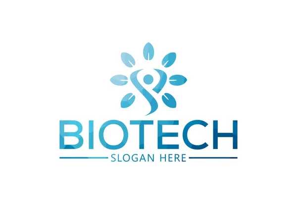 Låg Poly Och Bioteknik Logo Design Vector Design Mall — Stock vektor