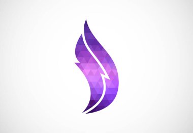 Düşük Poli ve Petrol ve gaz logosu tasarımı, Vektör tasarımı konsepti