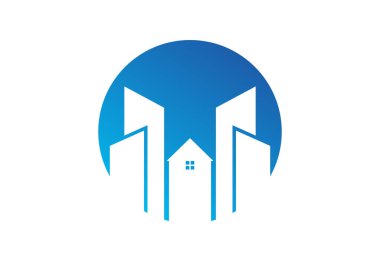 Emlak evi logosu tasarımı, vektör tasarımı konsepti