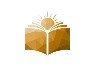 Düşük Poli ve Eğitim logosu tasarımı, Vektör tasarım şablonu