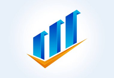 Gradyan renk Finansal logo yaratıcı ok, Vektör tasarım konsepti