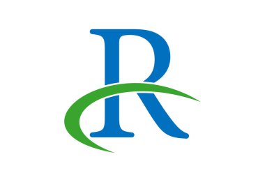 İlk harf R logo tasarım şablonu, Vektör illüstrasyonu