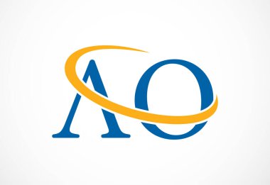 Başlangıçta AO Letter logo tasarımı, Vektör tasarım kavramı