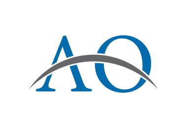 Başlangıçta AO Letter logo tasarımı, Vektör tasarım kavramı