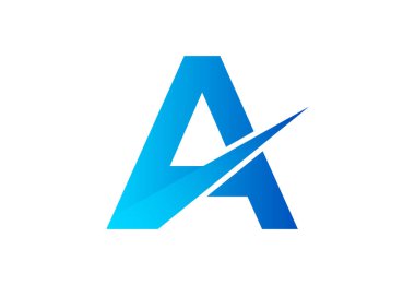 Gradyan A harfi logo tasarımı, vektör illüstrasyonlu