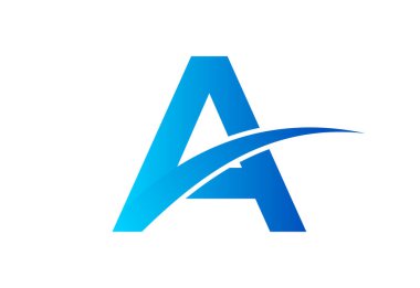 Gradyan A harfi logo tasarımı, vektör illüstrasyonlu