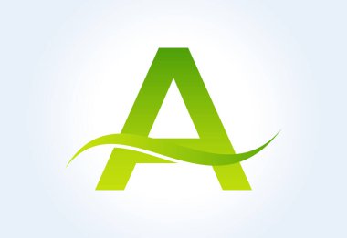 Gradyan A harfi logo tasarımı, vektör illüstrasyonlu