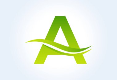 Gradyan A harfi logo tasarımı, vektör illüstrasyonlu