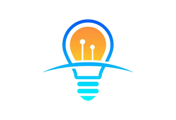 クリエイティブグラデーション電球のロゴデザイン ベクトルデザインコンセプト — ストックベクタ