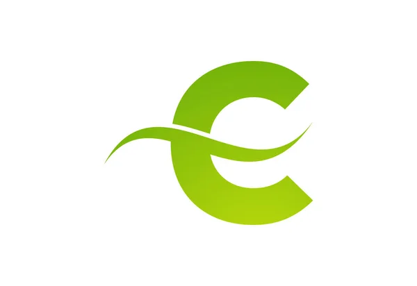Gradiënt Letter Logo Ontwerp Met Swoosh Vector Illustratie — Stockvector