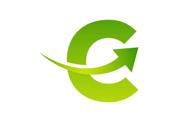 Gradient Letter Logo Design Swoosh Vector Illustration — Stock Vector