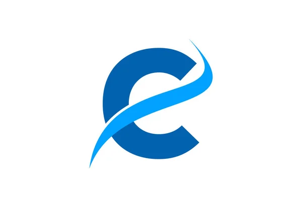 Projeto Logotipo Letra Gradiente Com Swoosh Ilustração Vetor — Vetor de Stock
