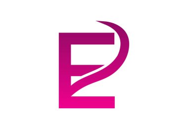 Gradyan E harf logosu tasarımı, swoosh, Vektör çizimi